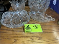 GROUP OF GLASS CANDY DISHES AND BOWLS