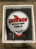 Advertising Chevron Aviation Fuels Neon Sign.