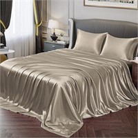 Vonty Satin Sheets Full Silky Soft Satin Bed