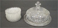 Crystal Coasters & Round Covered Butter Dish