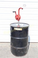 55 Gallon Metal Barrel w/ Pump Empty