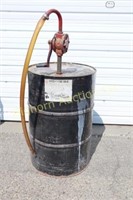 55 Gallon Metal Barrel w/ Pump Empty