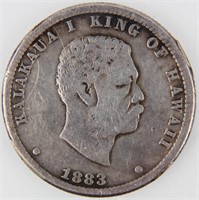 Coin 1883 Hawaii Silver Quarter. Nice!