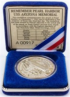 Coin .999 Fine Silver USS Arizona Pearl Harbor