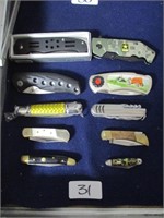10 Various Pocket Knives