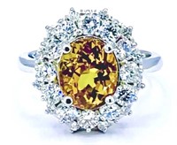 $11,680  4.80 cts Yellow Sapphire & Diamond 14k