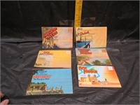 6 Vintage Fold Out Post Cards