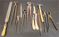 Lot of Vintage Horse Shoeing Tools. Nippers,