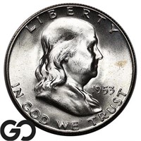 1953-S Franklin Half Dollar, Solid Gem BU++