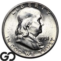 1951-D Franklin Half Dollar, Lustrous Choice BU++