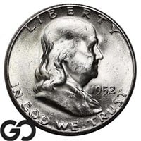 1952-S Franklin Half Dollar, Gem BU Blazer