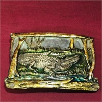 Enamelled Alligator Belt Buckle