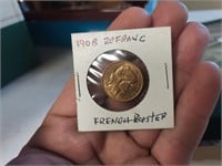 1908 French Red Rooster Gold Coin