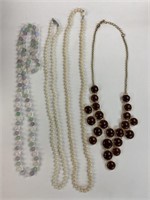 (4) Costume Jewelry necklaces, some are faux