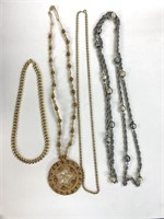 (4) Costume jewelry necklaces, the longest is 60”