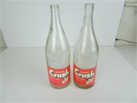 2 Vintage 32oz Orange Crush Bottles