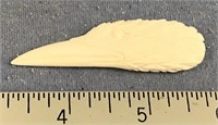 2 1/2" Bison bone carving of a raven head, importe
