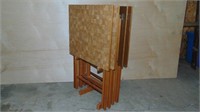 Set of 4 Wood TV Trays