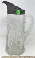 Glass pitcher with pewter top