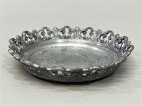 Small Pewter Filigree Plate Bottle Coaster