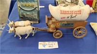 "HAROLD'S CLUB OR BUST" COVERED WAGON DECANTER