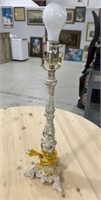 Painted Distressed Candle Stick Lamp