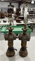 Pair of antique Resin Motif Table Lamps