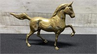 Vintage Solid Brass Horse Figure 10" Long