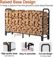 AMAGABELI 6ft Firewood Log Rack w/ Cover Combo