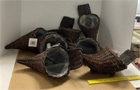 Basket Type Footed  Cornucopia Planters