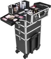 (READ)VIVOHOME 4 in 1 Makeup Rolling Train Case