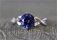 Sterling Silver Royal Blue Stone Ring