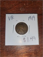 VF 1919 wheat penny