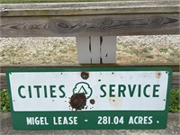 CITIES SERVICE MIGEL LEASE PORCELAIN SIGN
