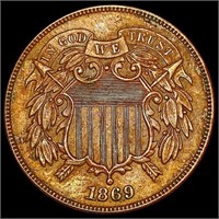 1869 Two Cent Piece CLOSELY UNCIRCULATED