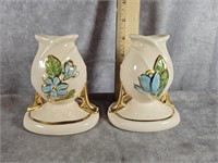 HULL ART POTTERY CANDLE STICK HOLDERS