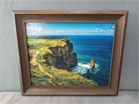 Framed Sea Cliff Photograph
