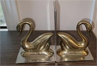 Brass Swan bookends