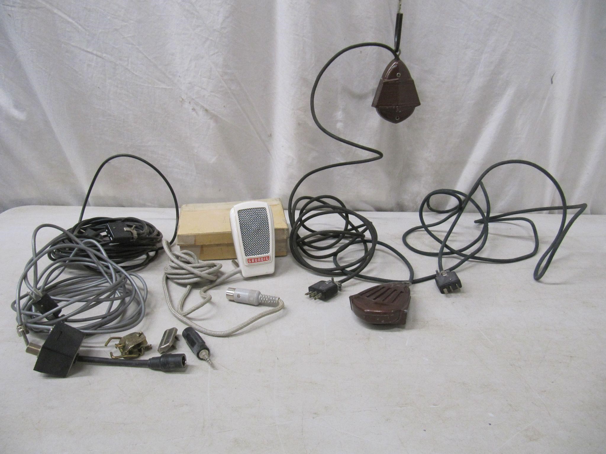 GRUNDIG, WEBSTER, CHICAGO MICROPHONES & WIRES