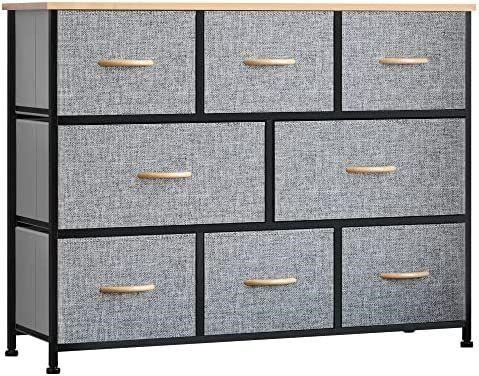 8-Drawer Dresser Storage Tower Organizer Unit Grey
