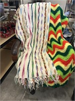 2 retro crochet throw blankets
