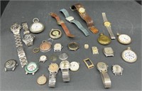 (L) Watch Parts Various Brands Including Seiko,