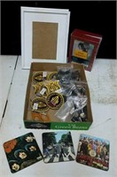 Beatles coasters, frames and UTG badges