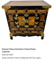 M - VINTAGE CHEST W/ BRASS DETAILS 24.5X27" (O7)