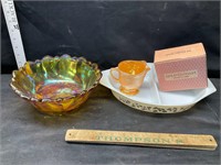 Pyrex, carnival glass and other