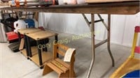 Wood top folding table, 30 tall x 30 wide x 96