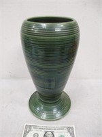 Vintage McCoy Green Glazed Footed Pottery Vase