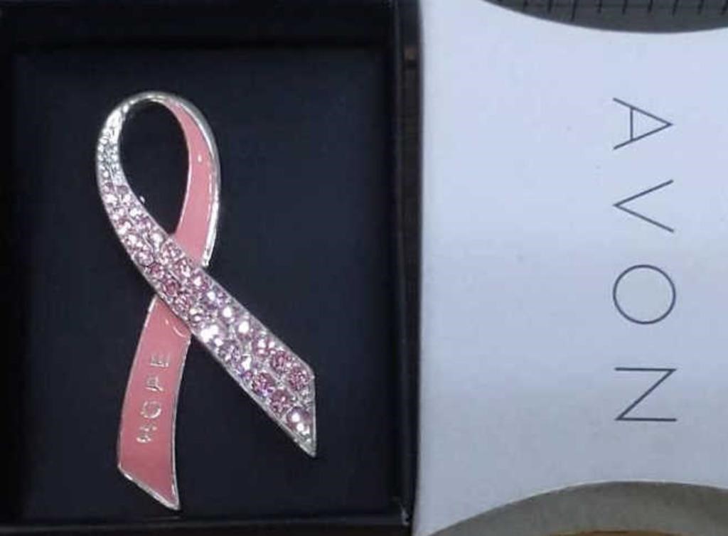 Avon pink hope sparkling ribbon pin