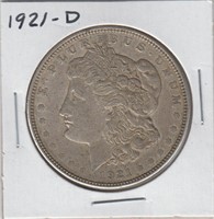 US Coins Morgan Silver Dollar 1921-D