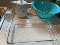 Kitchenware Lot Pyrex Dish Coffee Pot Colander